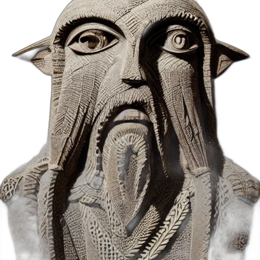 mask, face, creature, staff, 3d render, fantasy art, photorealistic, concept art transparent PNG cut-out