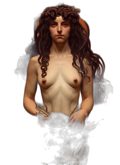 dress, jewelry, hair, face transparent PNG cut-out