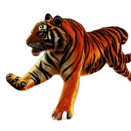 animal, creature, staff, 3d render, concept art, photorealistic, fantasy art, tiger transparent PNG cut-out