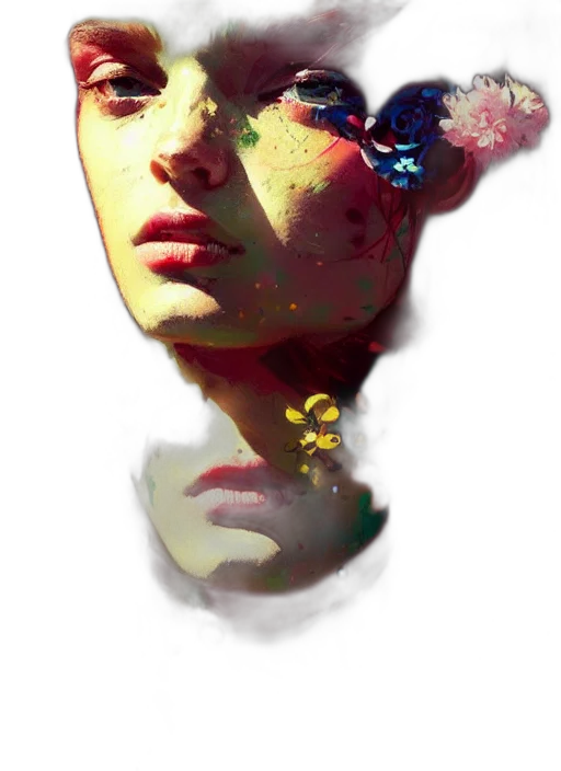 face, mask, crown, flower transparent PNG cut-out