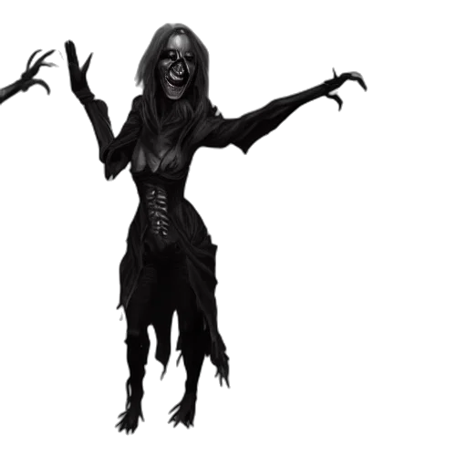 creature, staff, concept art, fantasy art, comic book art, pixel art, dark, female transparent PNG cut-out