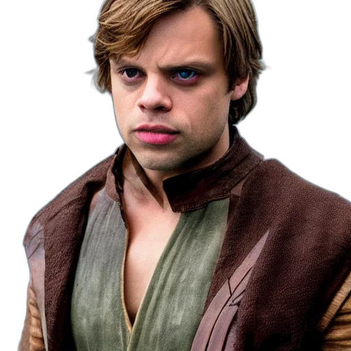 jacket, face, staff, creature transparent PNG cut-out