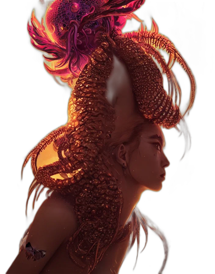 hair, crown, dragon, hat transparent PNG cut-out