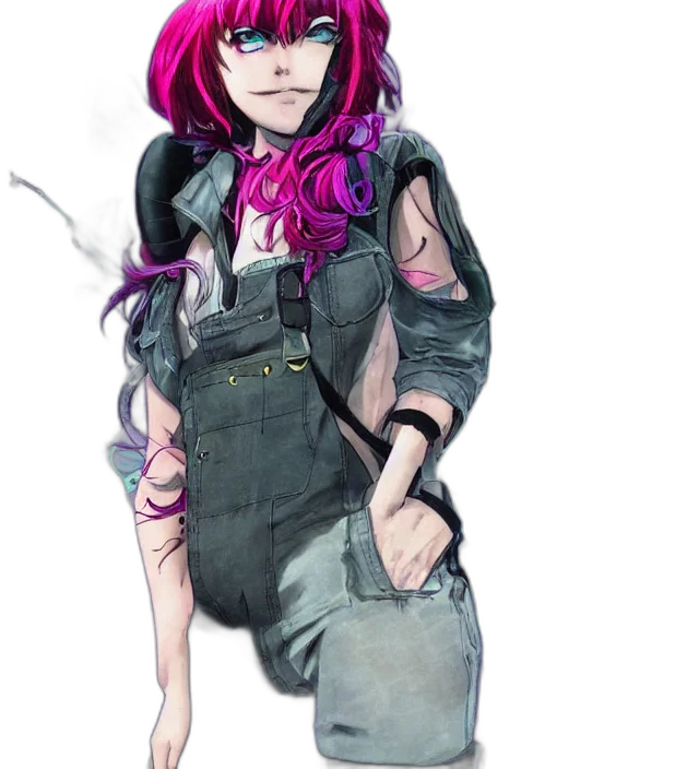 staff, jacket, weapon, concept art, cyberpunk, anime, cartoon, dark transparent PNG cut-out