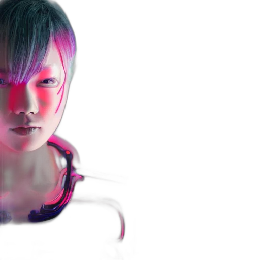 robot, face, mask, weapon, cyberpunk, 3d render, concept art, photorealistic transparent PNG cut-out