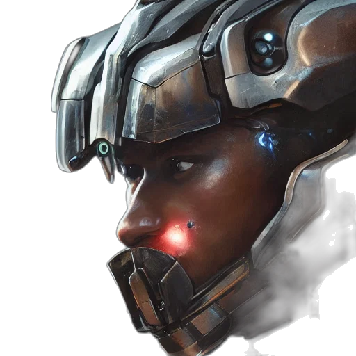 robot, face, mask, weapon transparent PNG cut-out