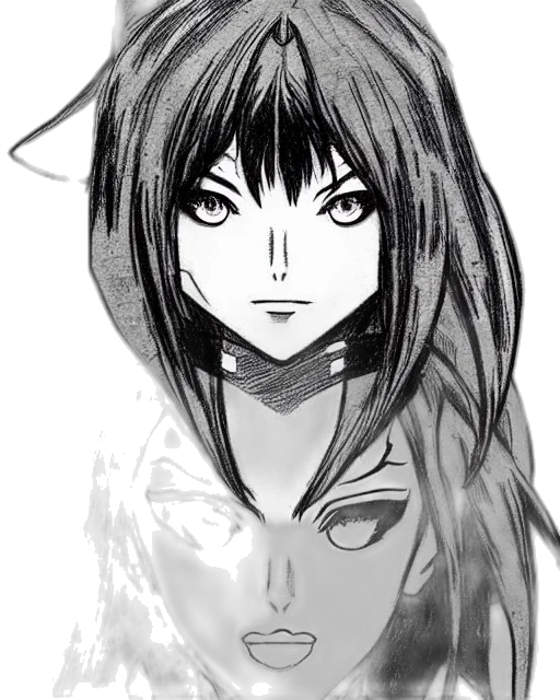 mask, face, anime, fantasy art, comic book art, cartoon, monochrome, dark transparent PNG cut-out