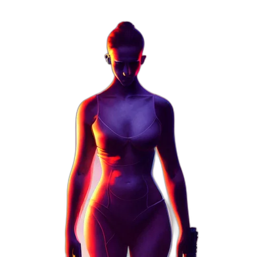robot, dress, creature, staff transparent PNG cut-out