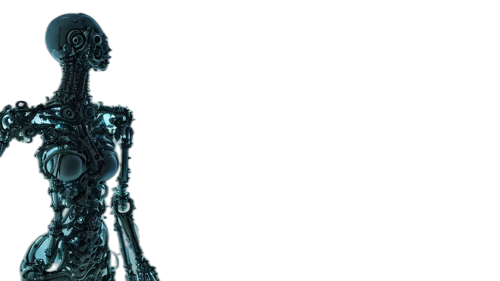 robot, dress, staff, crown transparent PNG cut-out