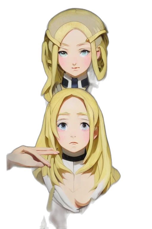 face, anime, 3d render, cartoon, concept art, monochrome, baroque, oil transparent PNG cut-out