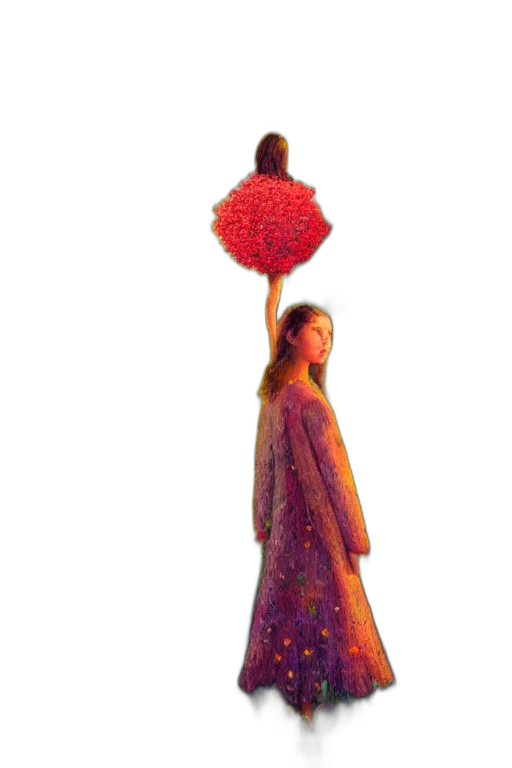 dress, umbrella, staff, crown transparent PNG cut-out
