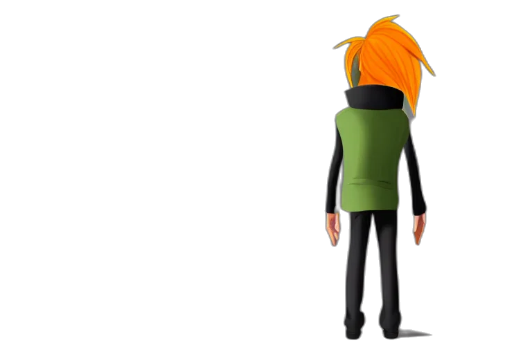 jacket, staff, hair, mask transparent PNG cut-out
