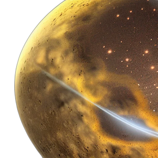 concept art, 3d render, outer space, golden transparent PNG cut-out