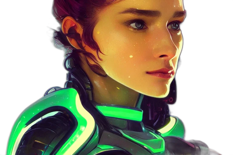 robot, face, cyberpunk, concept art transparent PNG cut-out
