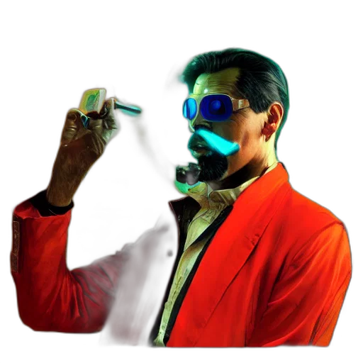 jacket, mask, staff, face transparent PNG cut-out