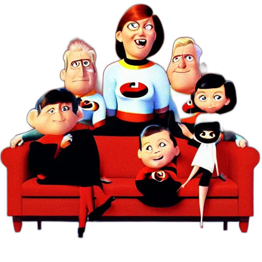 furniture, staff, 3d render, cartoon, concept art, outer space, incredibles, family transparent PNG cut-out