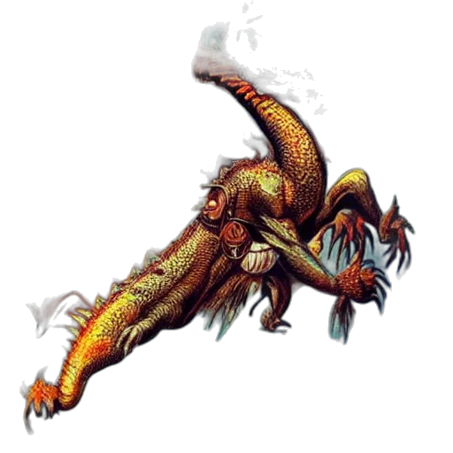 dragon, creature, staff, animal transparent PNG cut-out