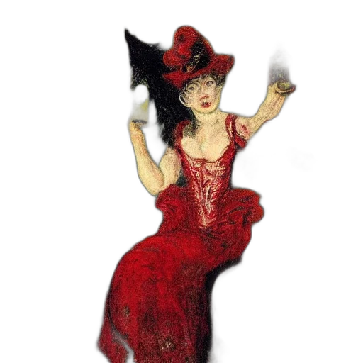 dress, hat, staff, mask transparent PNG cut-out