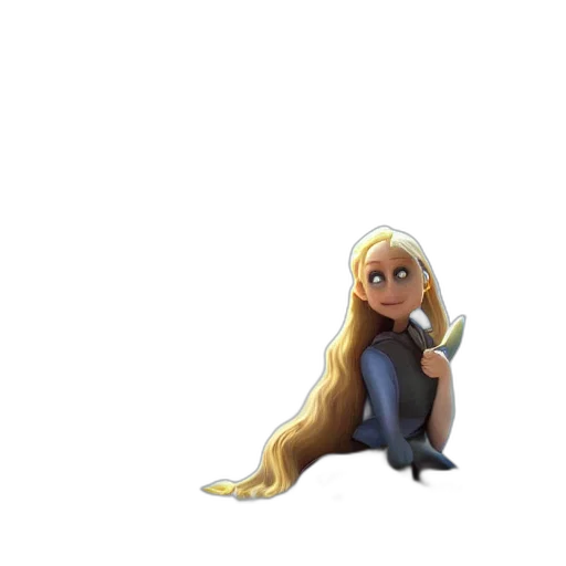 hair, dress, dragon, staff transparent PNG cut-out