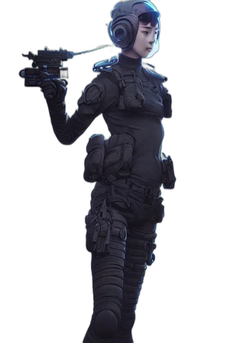 robot, staff, weapon, jacket transparent PNG cut-out