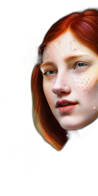 face, mask, jewelry, photorealistic, 3d render, fantasy art, concept art, outer space transparent PNG cut-out