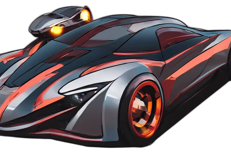 car, concept art, 3d render, anime transparent PNG cut-out