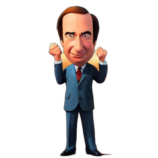 cartoon, 3d render, saul, goodman, pixar, movie, poster transparent PNG cut-out