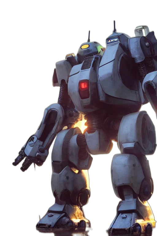 robot, weapon, 3d render, concept art transparent PNG cut-out