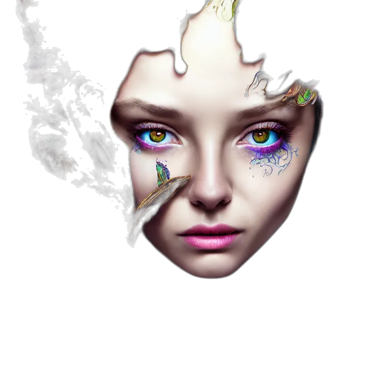 face, mask, dragon, crown, fantasy art, photorealistic, concept art, cyberpunk transparent PNG cut-out