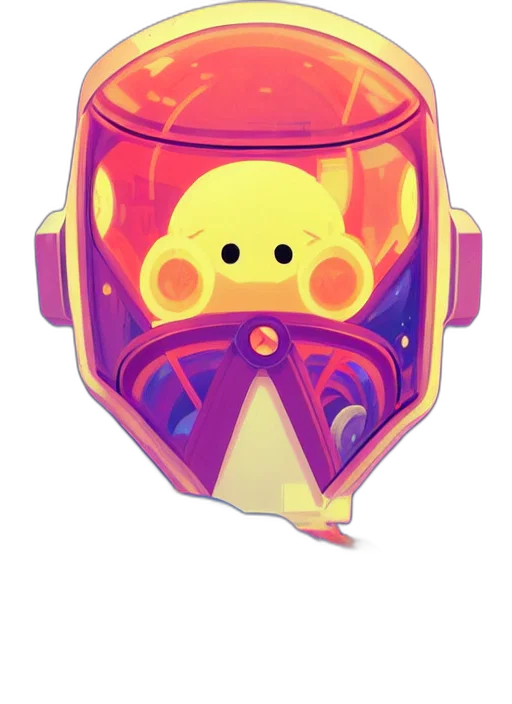 mask, robot, creature, face, concept art, cyberpunk, pixel art, vaporwave transparent PNG cut-out