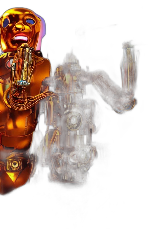 robot, weapon, concept art, 3d render, photorealistic, comic book art, portrait, photo transparent PNG cut-out