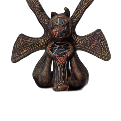 mask, crown, jewelry, staff, 3d render, fantasy art, concept art, cartoon transparent PNG cut-out