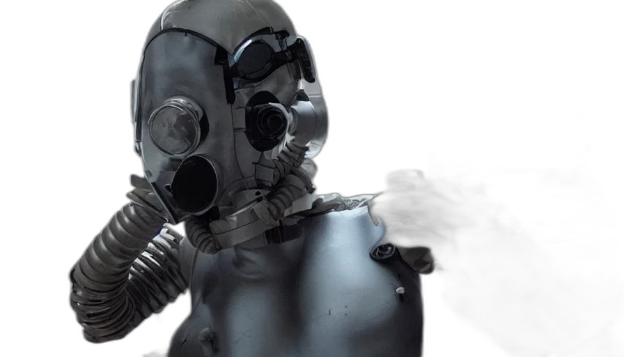 mask, robot, cyberpunk, concept art, 3d render, big, budget, scifi transparent PNG cut-out