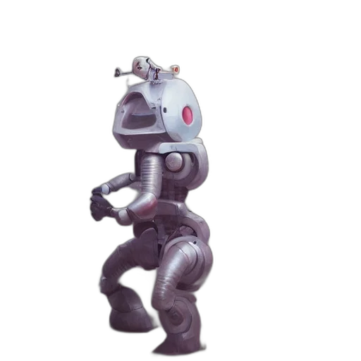 robot, creature, staff, weapon transparent PNG cut-out