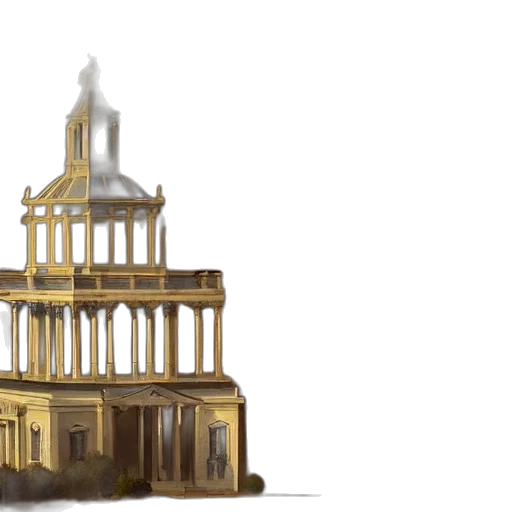 building, crown, concept art, 3d render transparent PNG cut-out