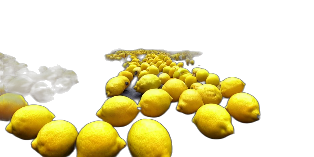 3d render, army, lemons, laying transparent PNG cut-out