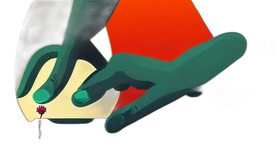 shoes, 3d render, green, closeup, hand, putting, seed, dirt transparent PNG cut-out