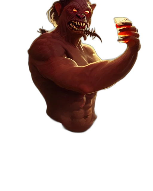 creature, dragon, mask, staff transparent PNG cut-out