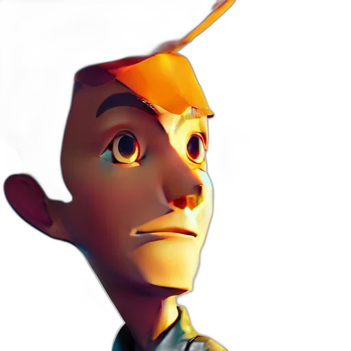 robot, staff, face, crown, 3d render, concept art, cartoon, fantasy art transparent PNG cut-out