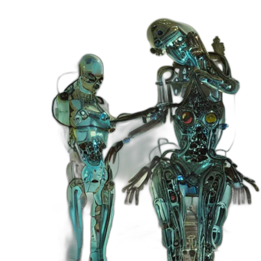 robot, cyberpunk, concept art, 3d render transparent PNG cut-out