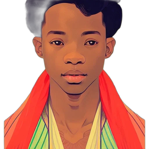 face, staff, cartoon, concept art, pixel art, photorealistic, colorful, colourful transparent PNG cut-out