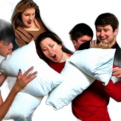 furniture, 3d render, photorealistic, tom, clancy, pillow, fight transparent PNG cut-out