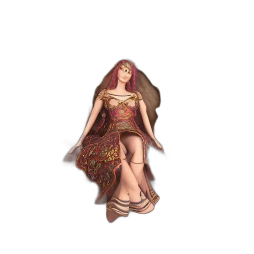 dress, jewelry, staff, crown, fantasy art, 3d render, concept art, pixel art transparent PNG cut-out