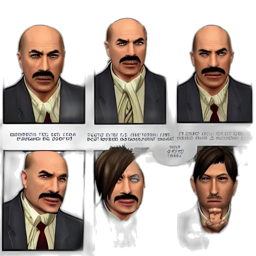 face, concept art, comic book art, pixel art, cartoon, phil, character, yakuza transparent PNG cut-out