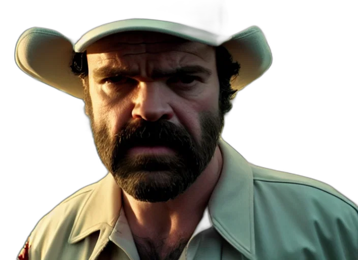 hat, film, still, jim, hopper, dustin, henderson, stranger transparent PNG cut-out