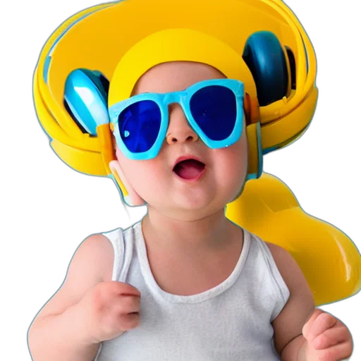 hat, face, mask, robot, 3d render, photorealistic, cartoon, concept art transparent PNG cut-out
