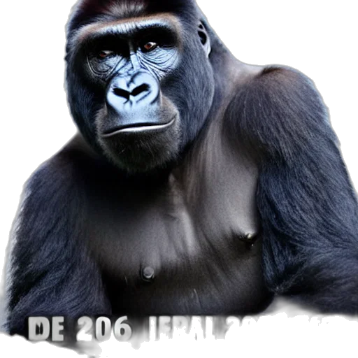 animal, photorealistic, 3d render, concept art, meme, gorilla transparent PNG cut-out