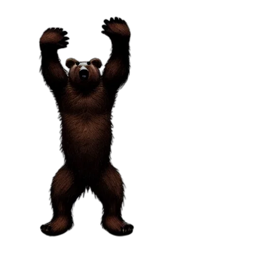 animal, creature, concept art, 3d render, pixel art, anthropomorphic, bear, standing transparent PNG cut-out