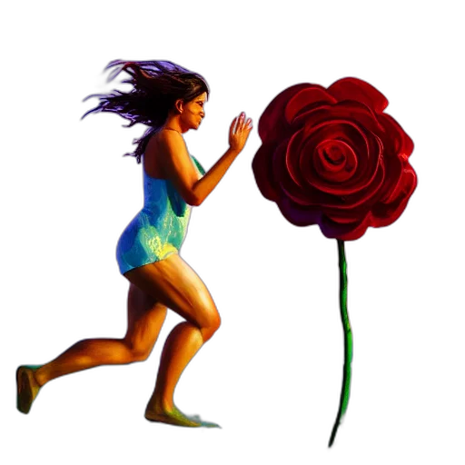 flower, pixel art, concept art, fantasy art, photorealistic, red, portrait, giant transparent PNG cut-out