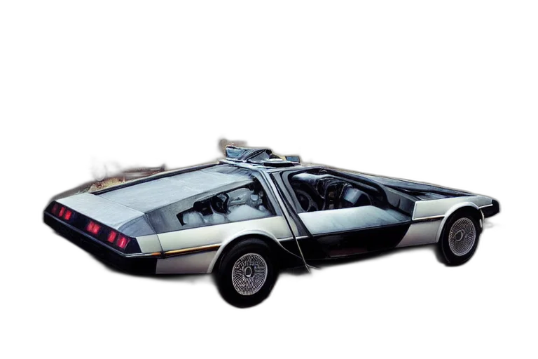 car, concept art, 3d render, vaporwave transparent PNG cut-out